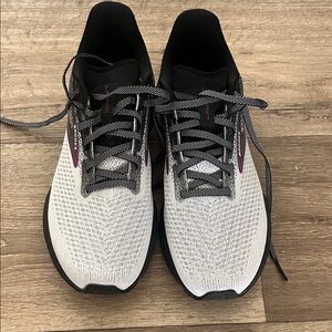 Brooks Women's Athletic Shoes - White and Black with Purple Accents